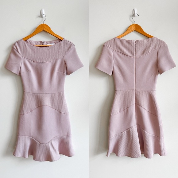 REISS • Hazel Textured Panel Dress in Ash - Picture 4 of 15